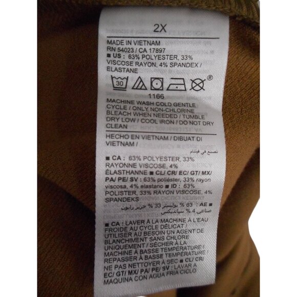 OLD NAVY TAYLOR WIDE LEG HIGH WAIST Pleated TROUSER Sz 3X Taupe - Picture 3 of 7